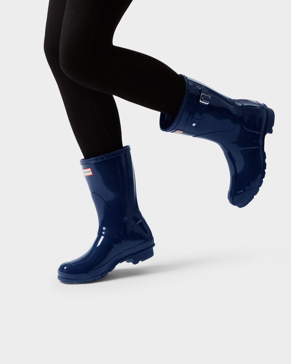 Womens Hunter Short Rain Boots Navy - Original Gloss - 4651789-SU